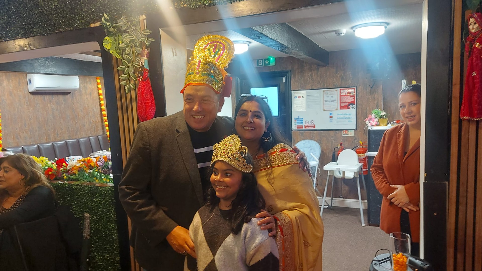 Family celebrating Diwali at Lucknow Junction